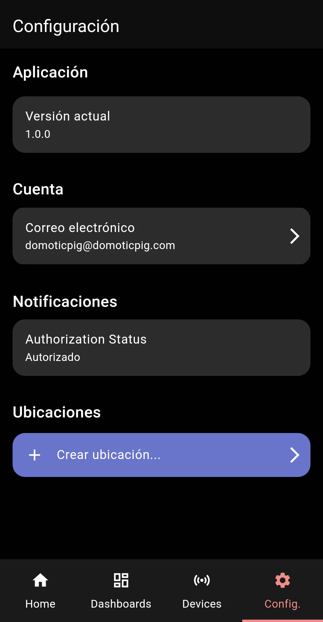 Settings screenshot
